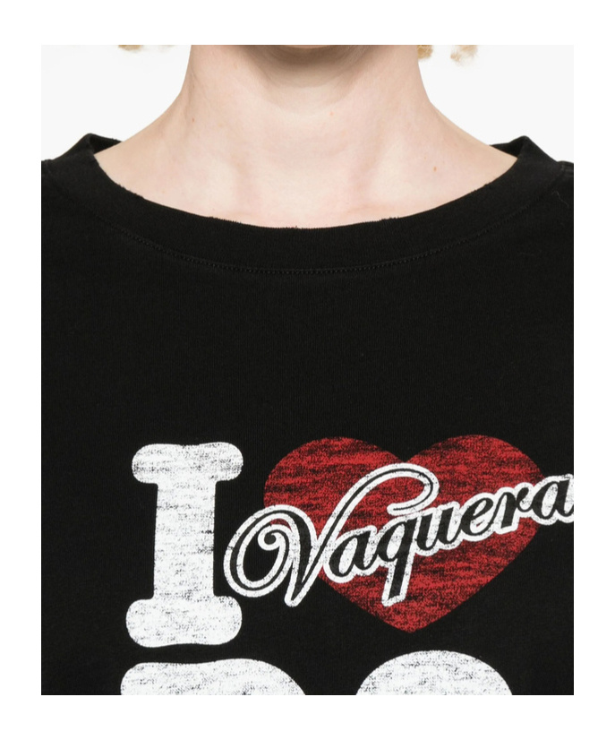 Dsquared2 Vaquera Loves D2 T-shirt In Black