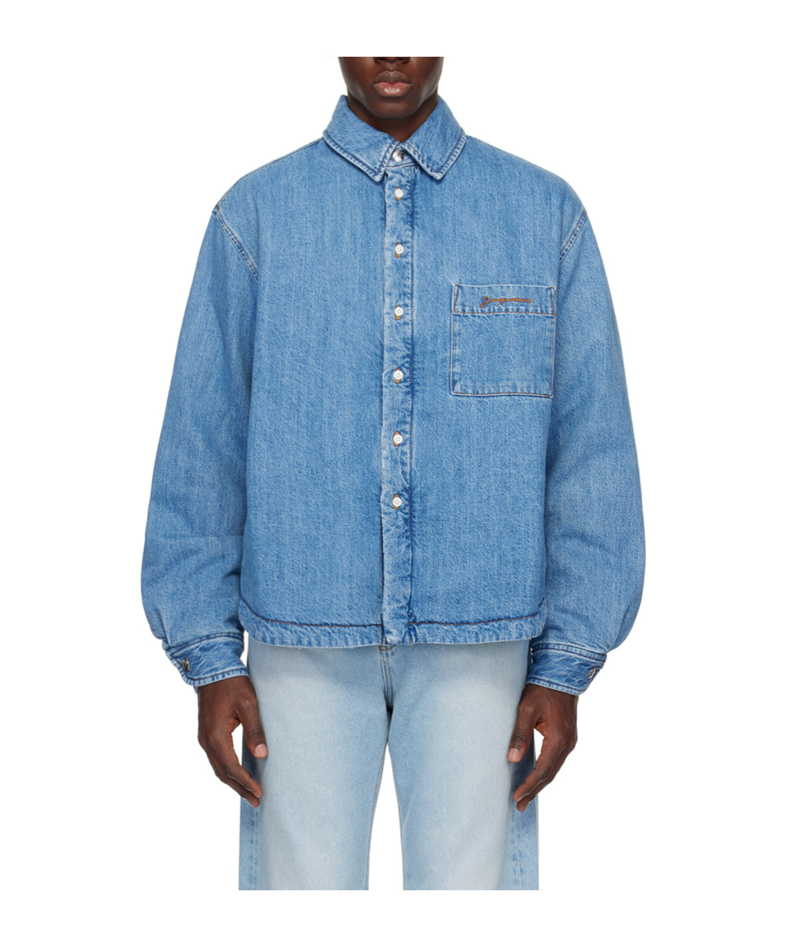 Jacquemus La Chemise Boulanger Shirt Jacket In Blue