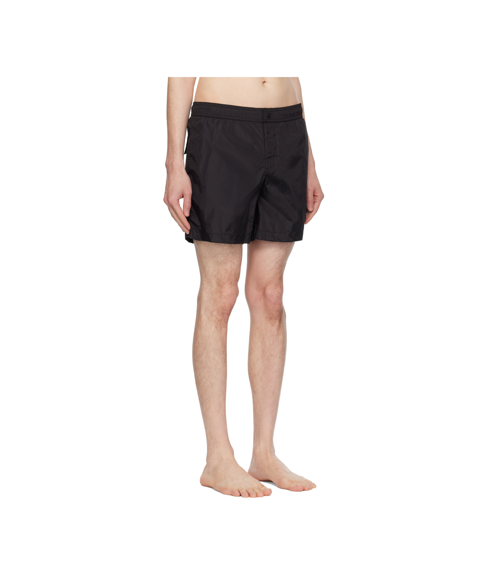 Moncler Elastic Waist Swimming Trunks In Black