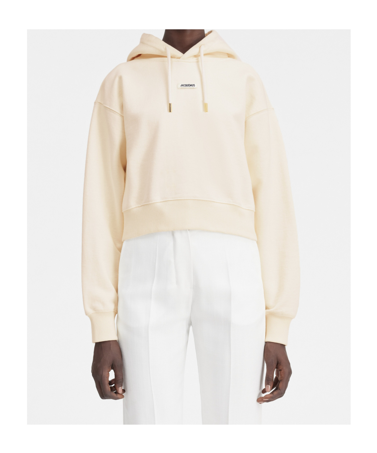 Jacquemus Cotton Hoodie With Drawstring Hood And Ribbed Details