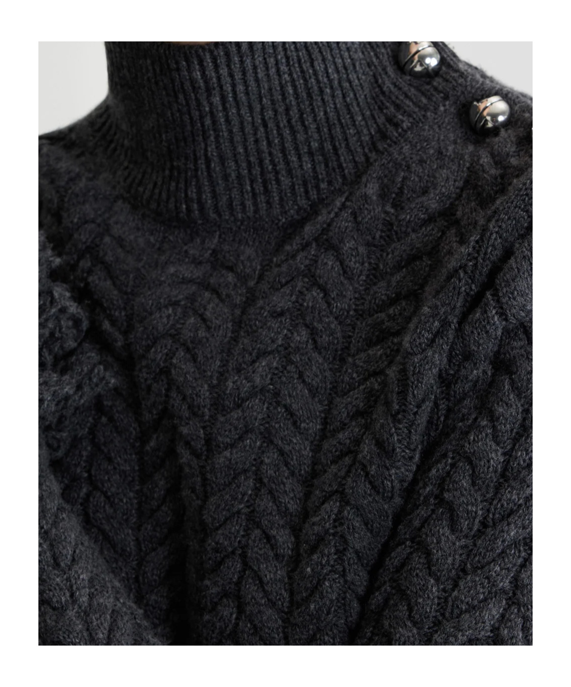Patou Cropped Fringed Cable-knit Merino Wool And Cashmere-blend Sweater In Gray