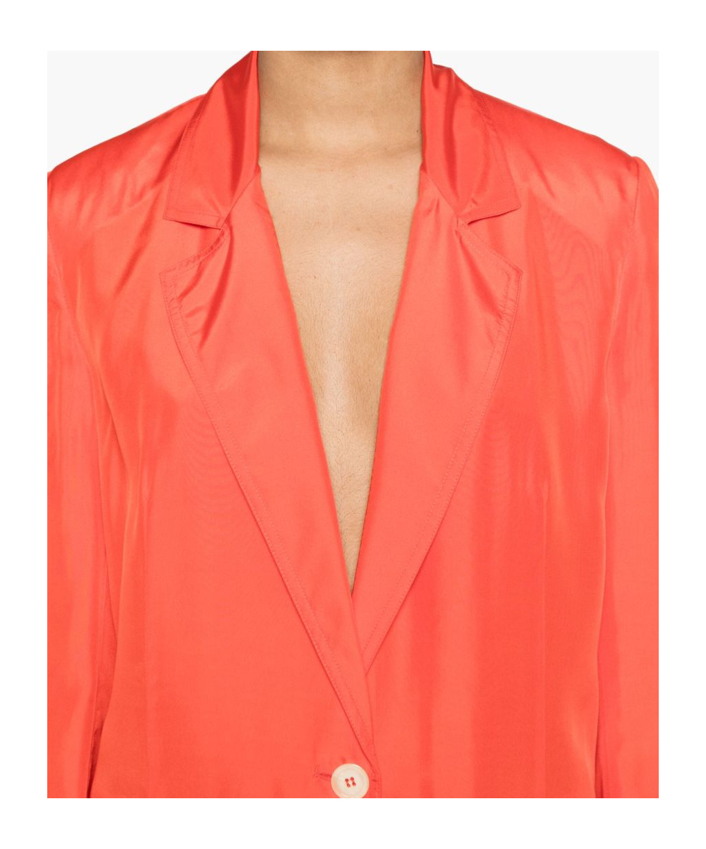 Shop Forte Forte Silk Blazer In Orange