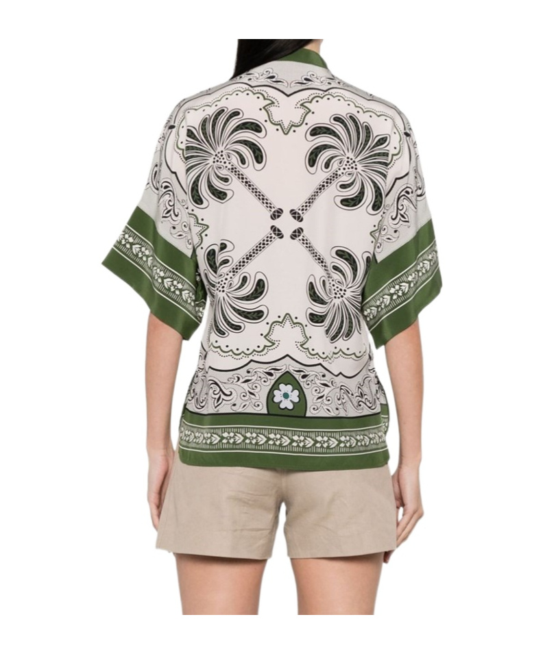 La Doublej La Double J Multicolored Silk Shirt With Relaxed Fit In White