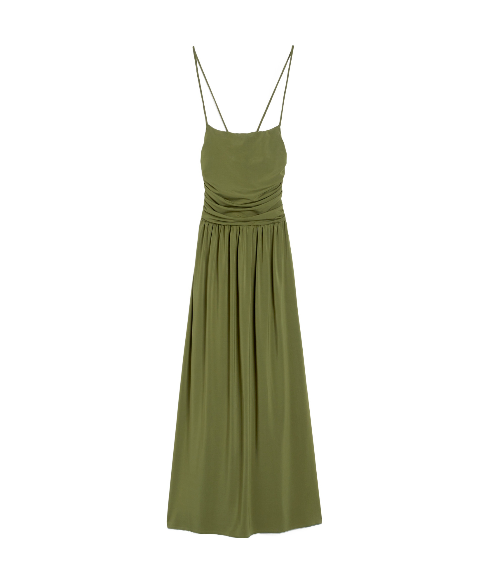 Weekend Max Mara Draped Sleeveless Dress In Dark Green
