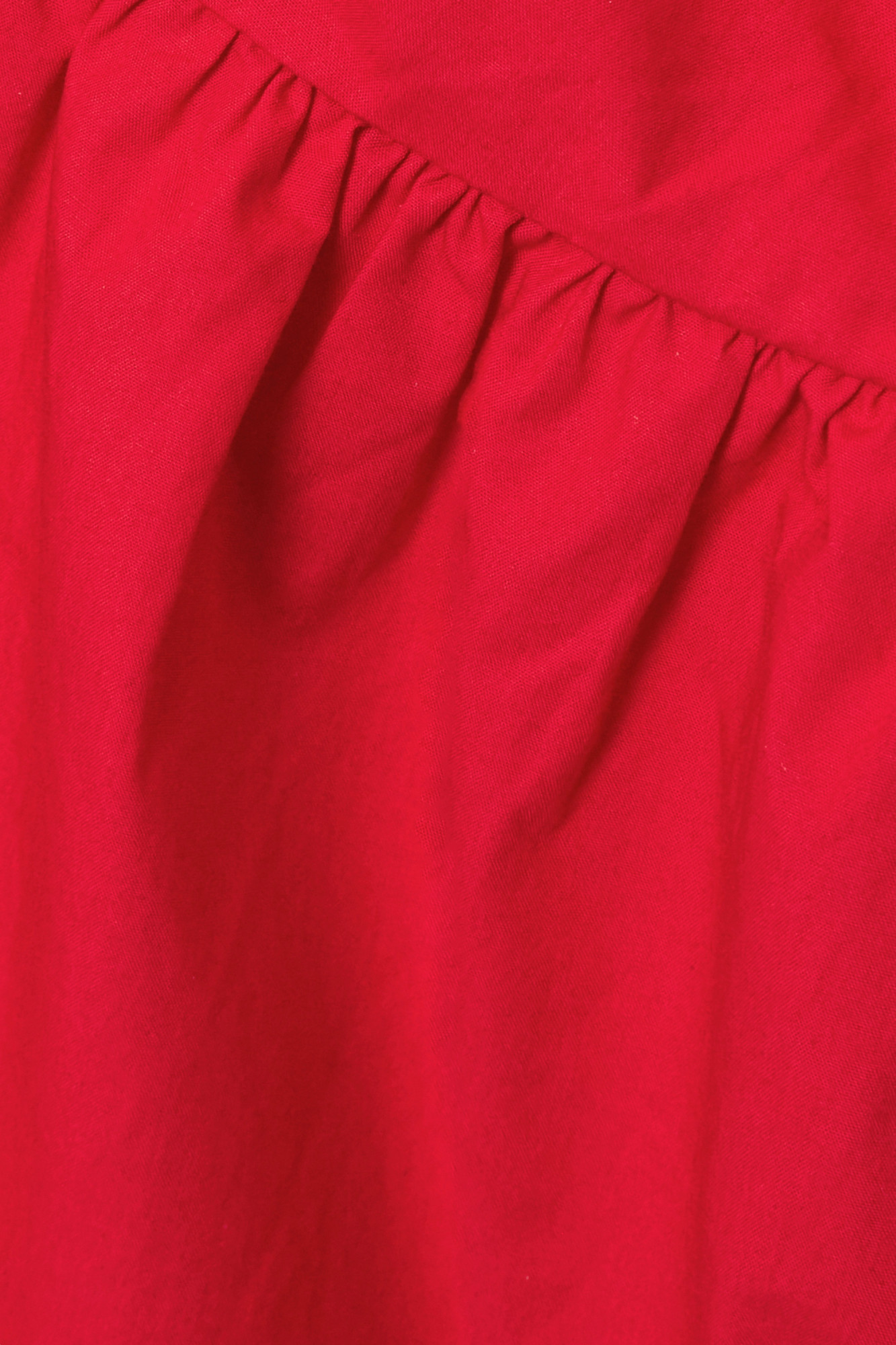 Ganni Red Gathered Minidress In Red