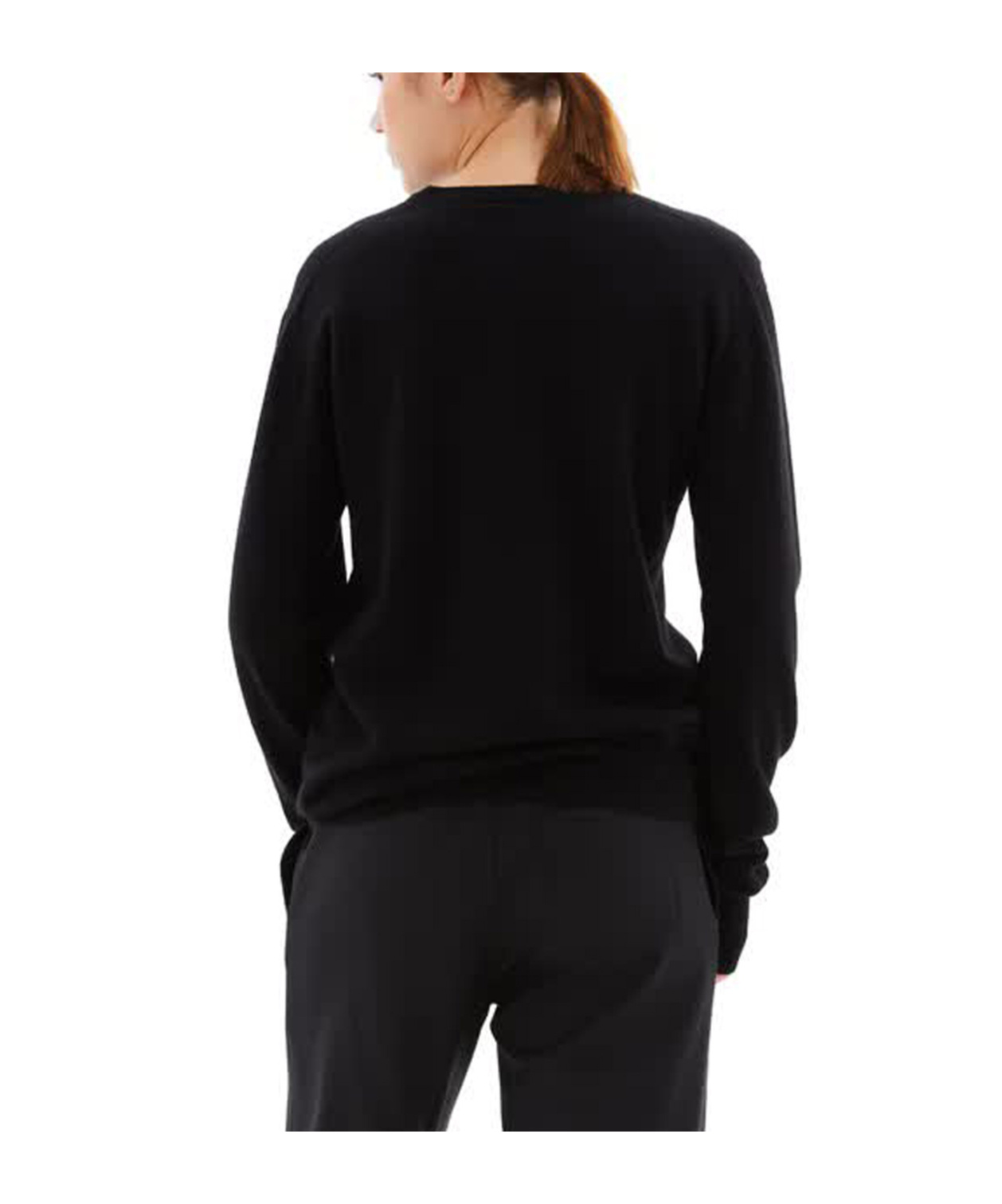 Jil Sander Long Sleeve Round Neck Sweater In Black