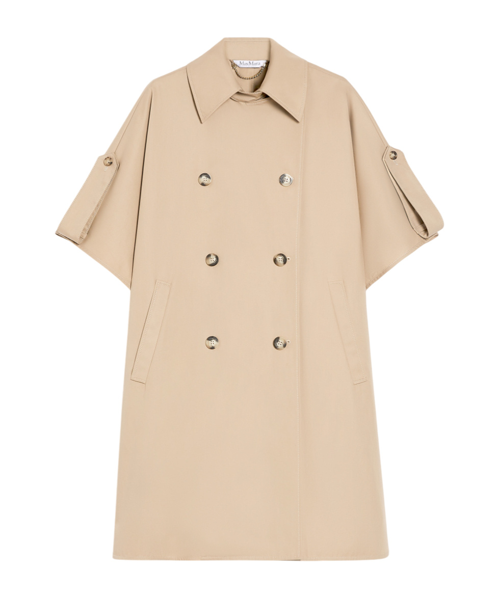 Max Mara Womens Colonial Finezza Double-breasted Relaxed-fit Cotton Cape In Nude