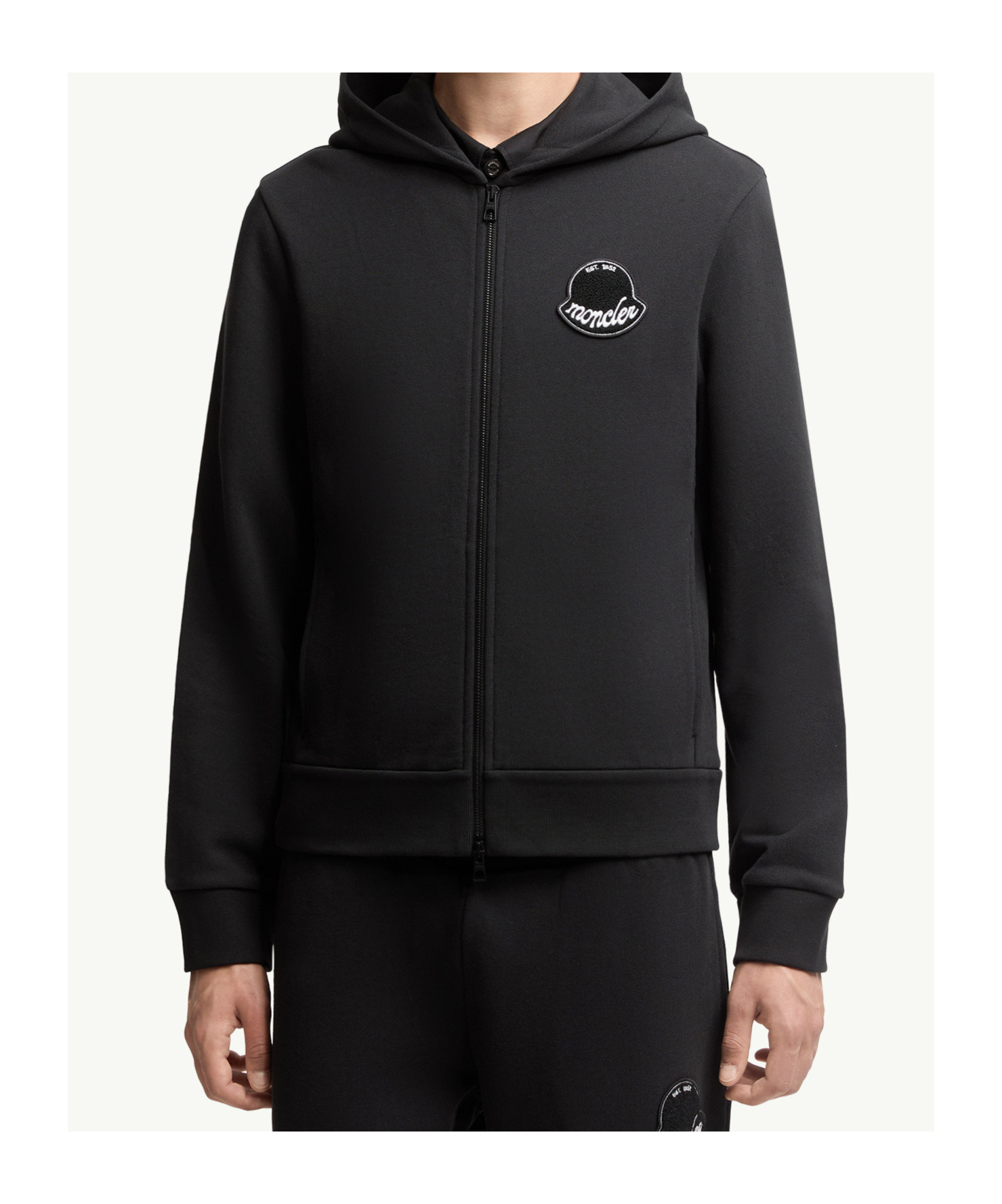 Moncler Logo Hoodie In Black