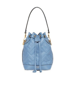 Fendi Mon Tresor Mini Leather Bucket Bag In Blue