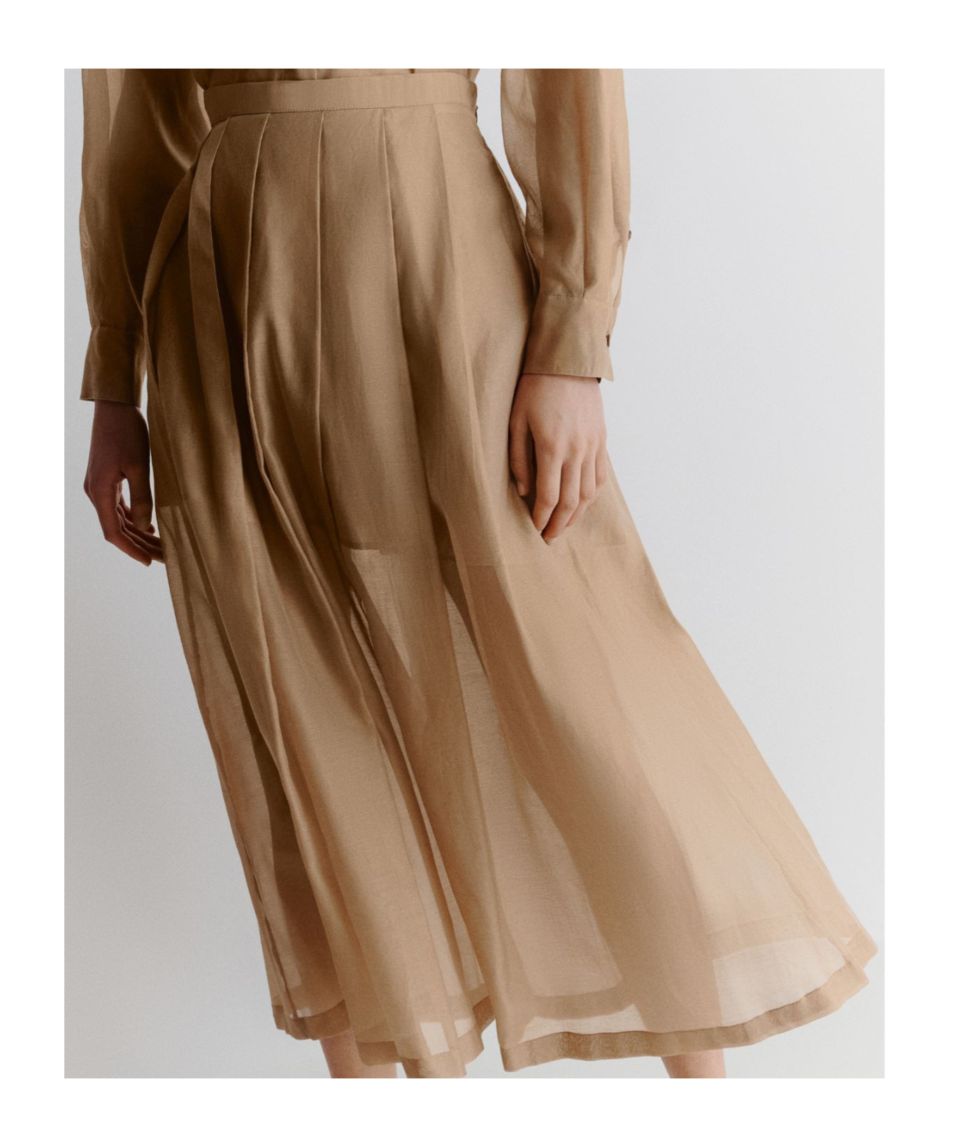 Shop Marella Flared Skirt In Brown