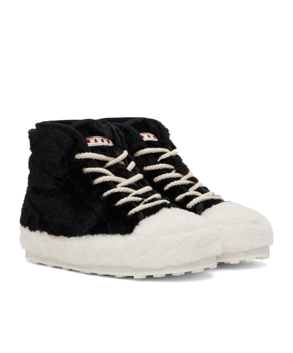 Marni Teddy Tennis Lace-up Trainers In Black