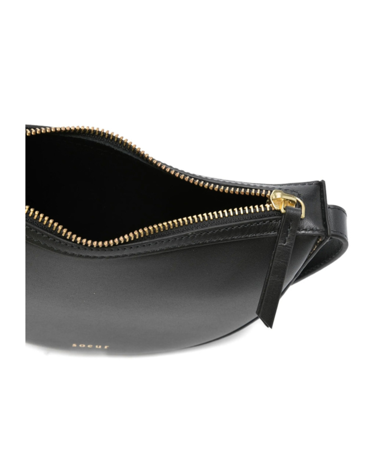 Soeur Zipper Shoulder Bag In Black