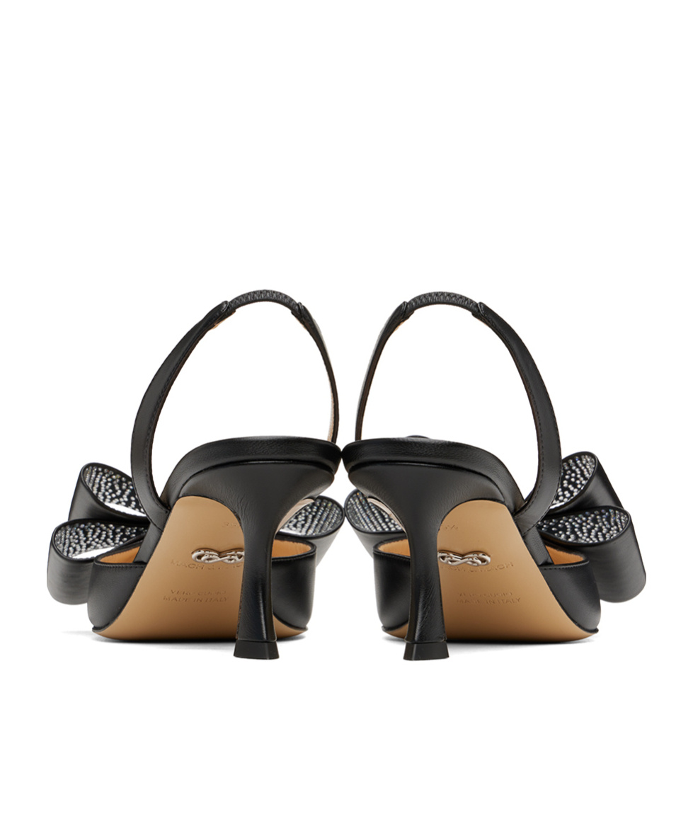 Mach&mach Le Cadeau Crystal Bow Slingback Pumps In Black