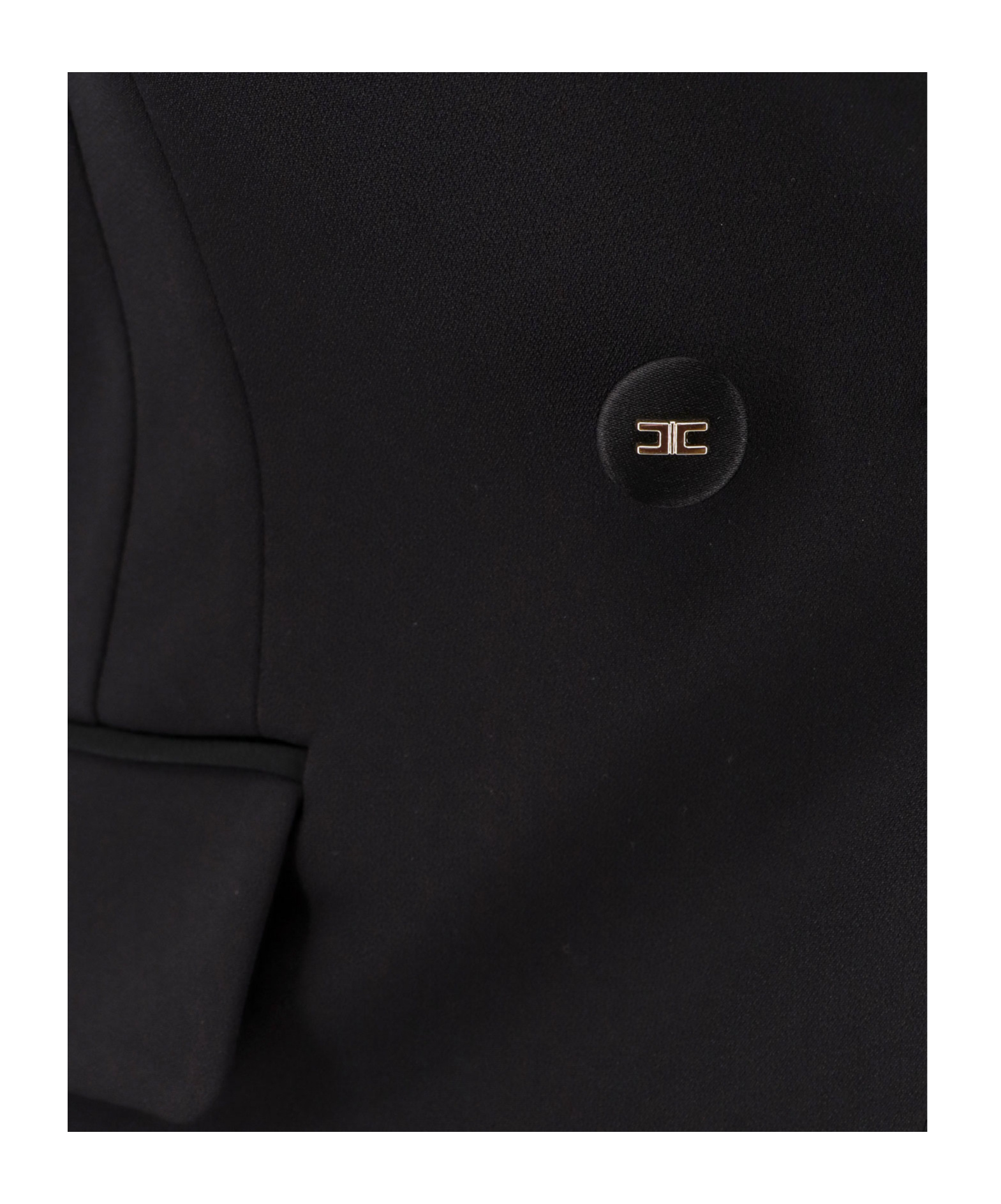 ELISABETTA FRANCHI SATIN-LAPEL CREPE BLAZER