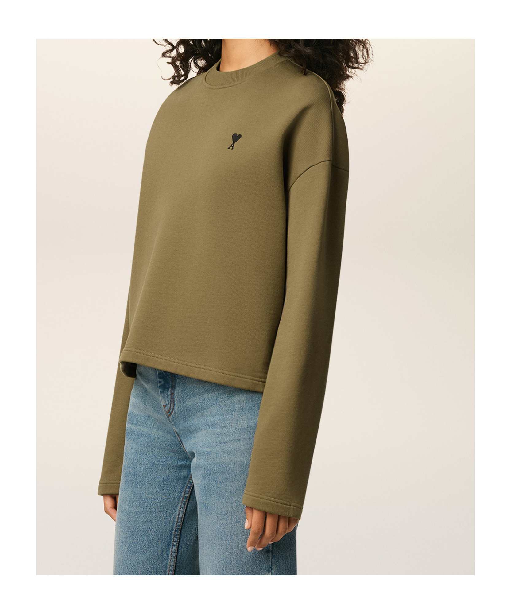 Ami Alexandre Mattiussi Ami Paris Bronze Ami Paris De Coeur Sweatshirt In Green