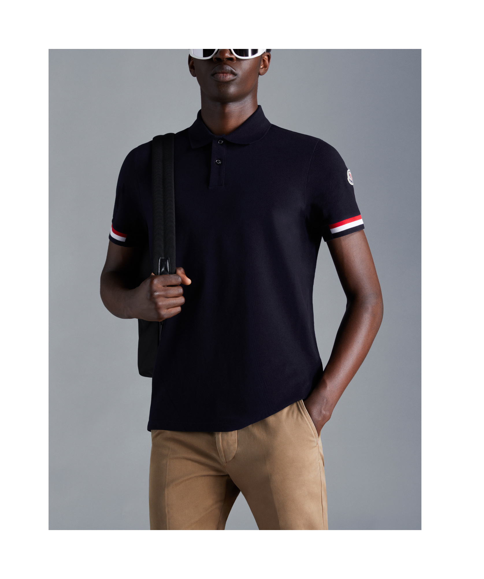 Moncler Logo Polo Shirt In Black