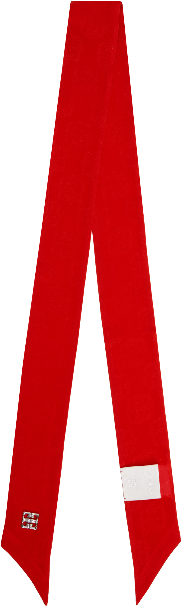 Givenchy Red 4g Liquid Bandeau Silk Scarf In Red