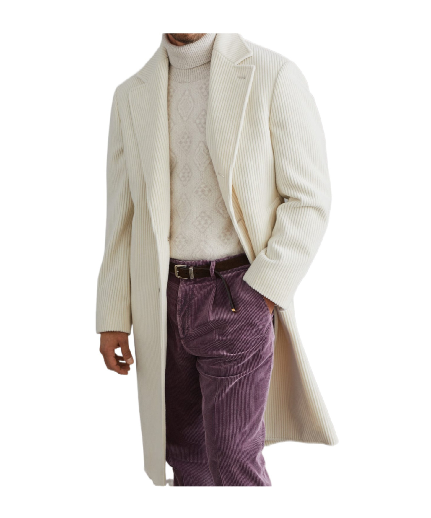 Brunello Cucinelli Long Ribbed Cashmere Coat In Multicolor