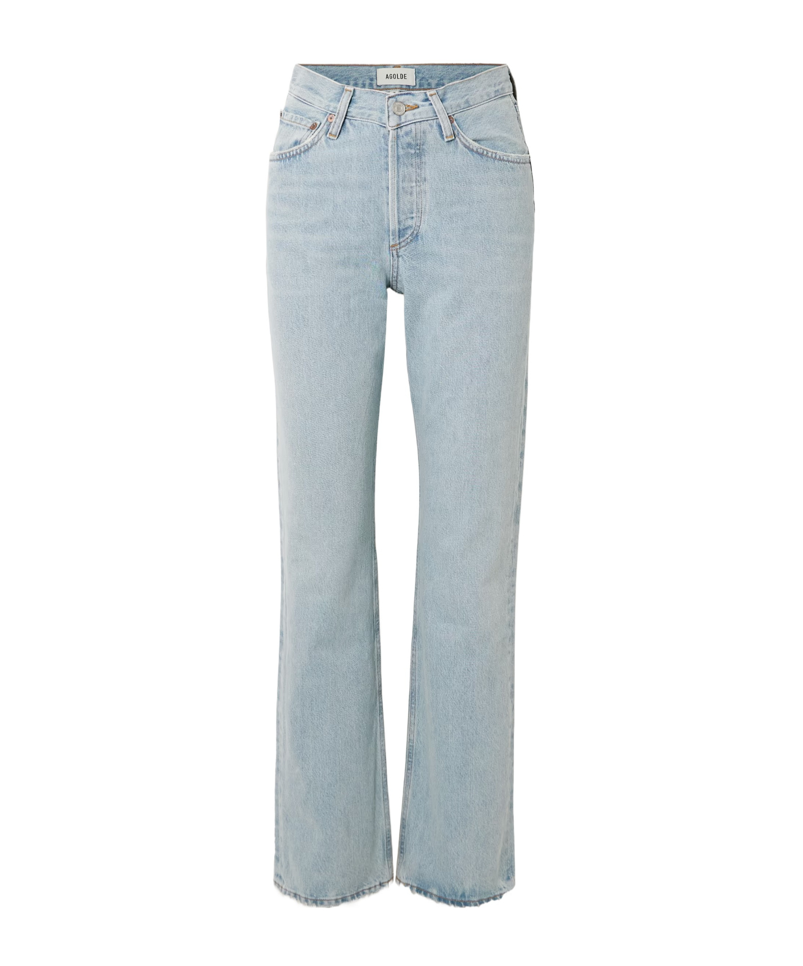 Agolde High Waist Straight Jeans In Blue