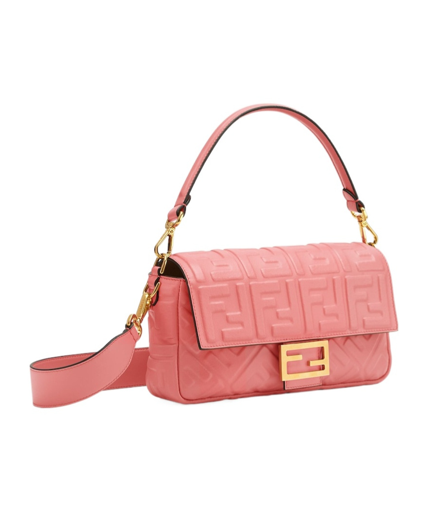 Shop Fendi Medium Baguette Shoulder Bag In Pink