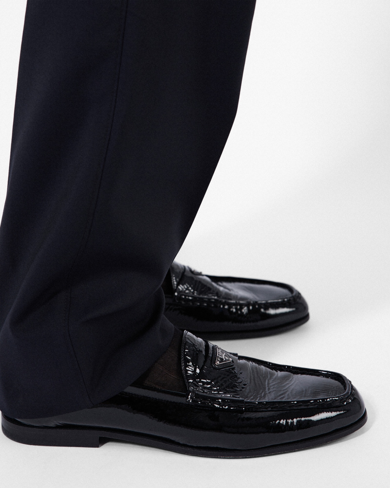 Prada Naplak Leather Loafers In Black