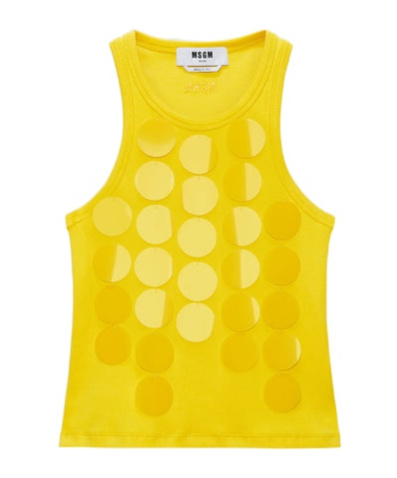 Msgm Top With Maxi Paillettes In Yellow