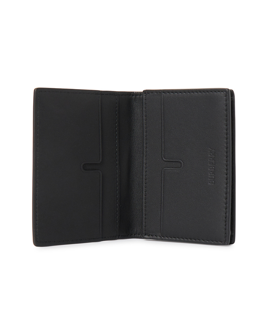 Burberry Check-pattern Leather Cardholder In Gray
