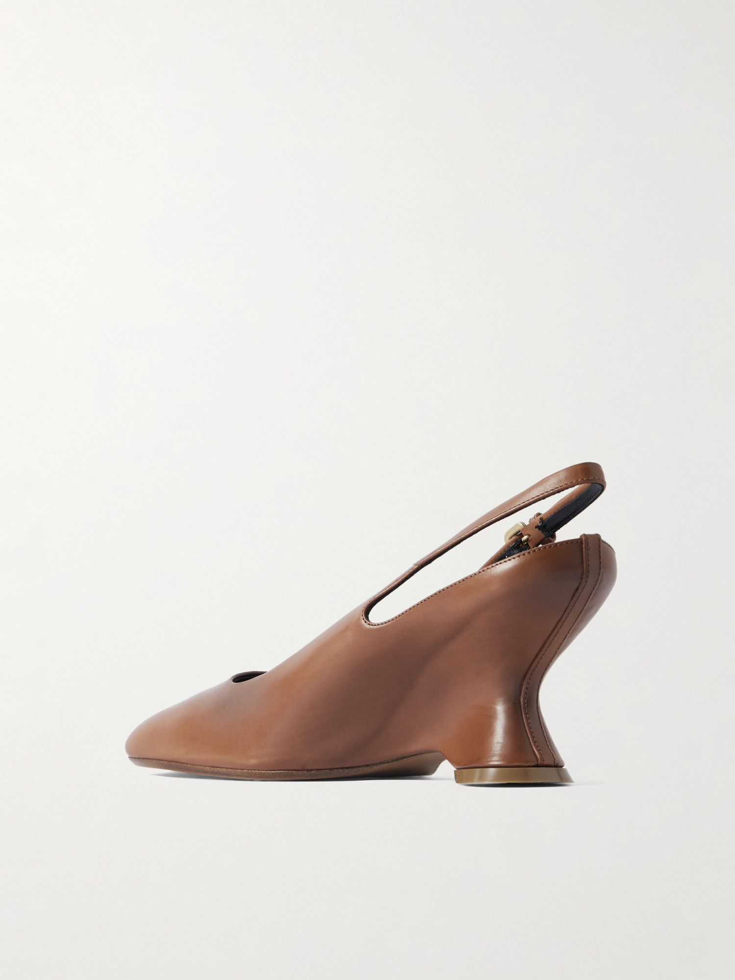 Dries Van Noten Slingback High Heel Sandals In Brown