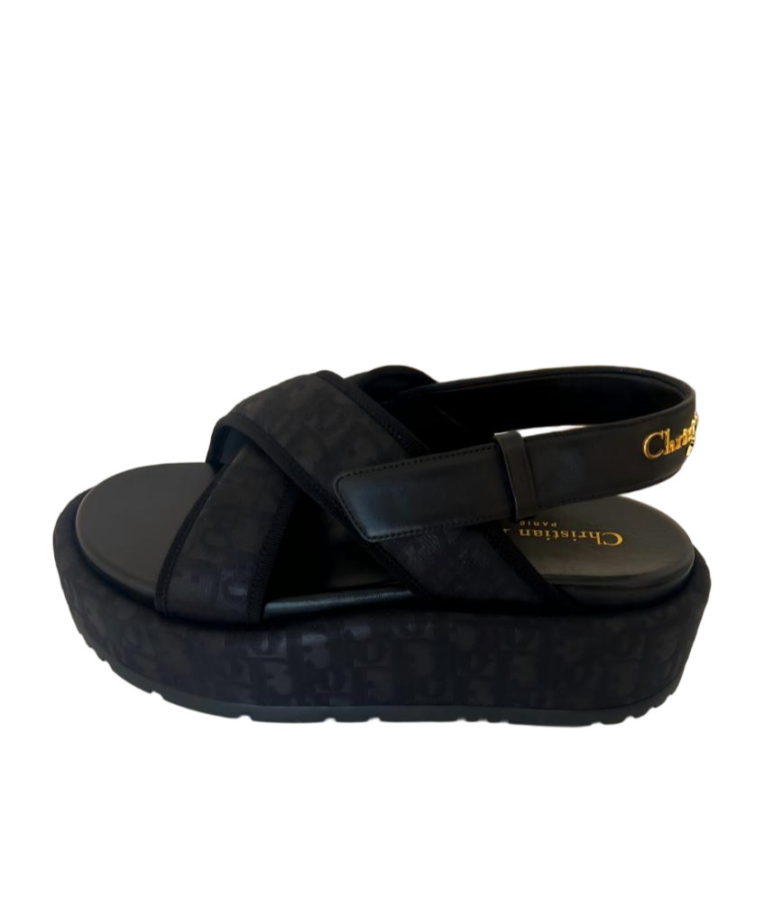 Dior Open-toed Platform Sandals In Black