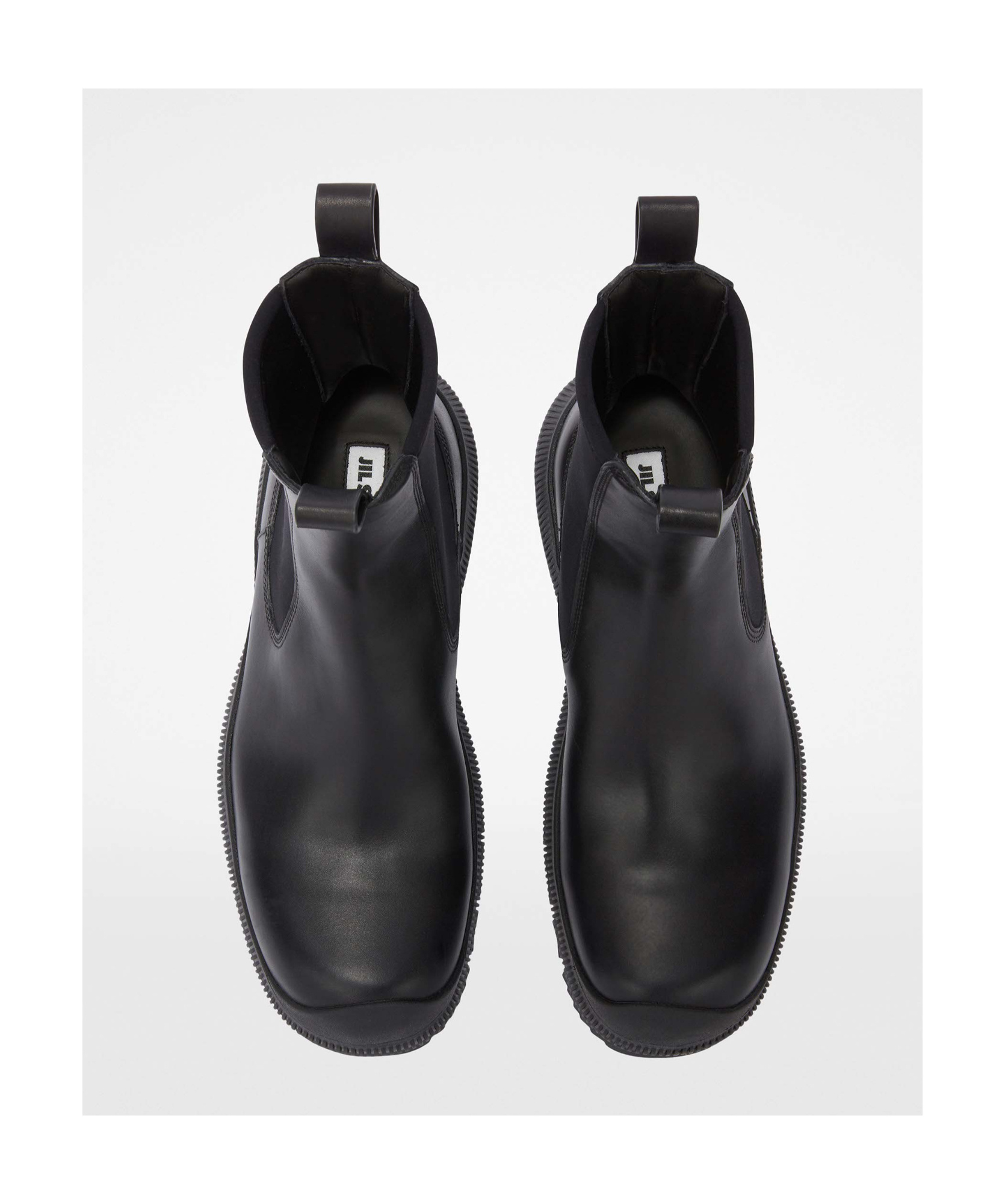 Jil Sander 35mm Leather Ankle Boots In Black