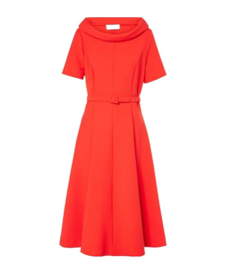 Oscar De La Renta Wool-blend Midi Dress In Red