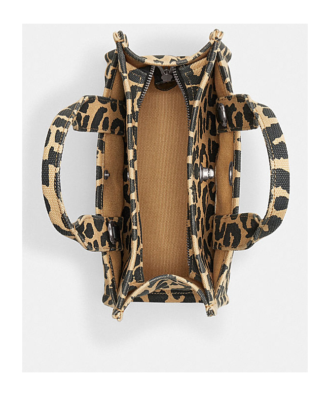 Coach Leopard Cargo 26 Tote Bag In Black