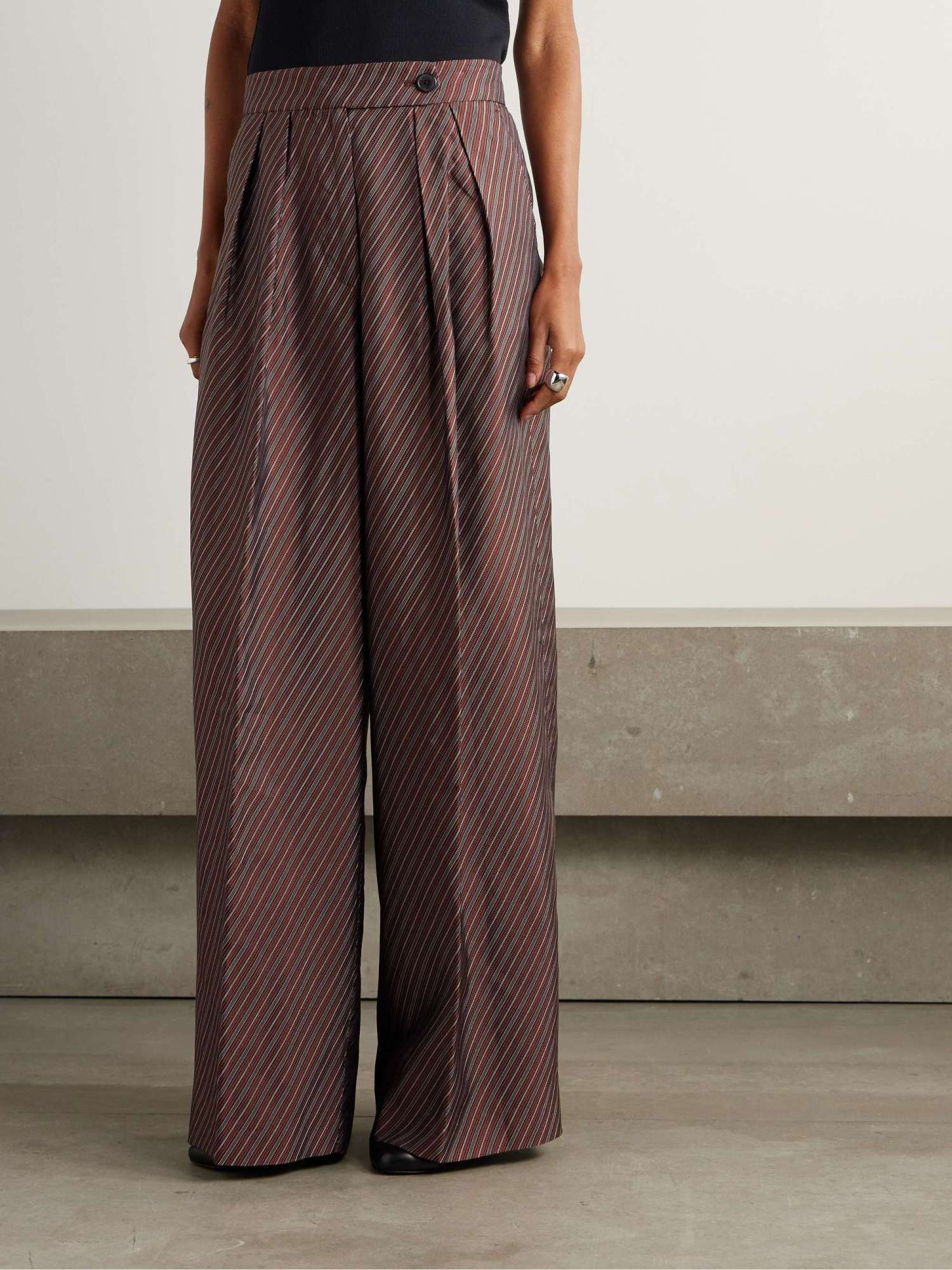 Dries Van Noten Pamplona Wide Leg Trousers In Red