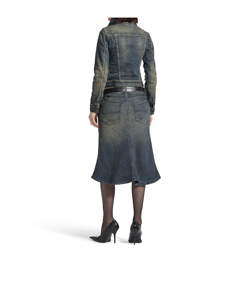 Balenciaga Women's Ruched Denim Jacket In Blue In Blue