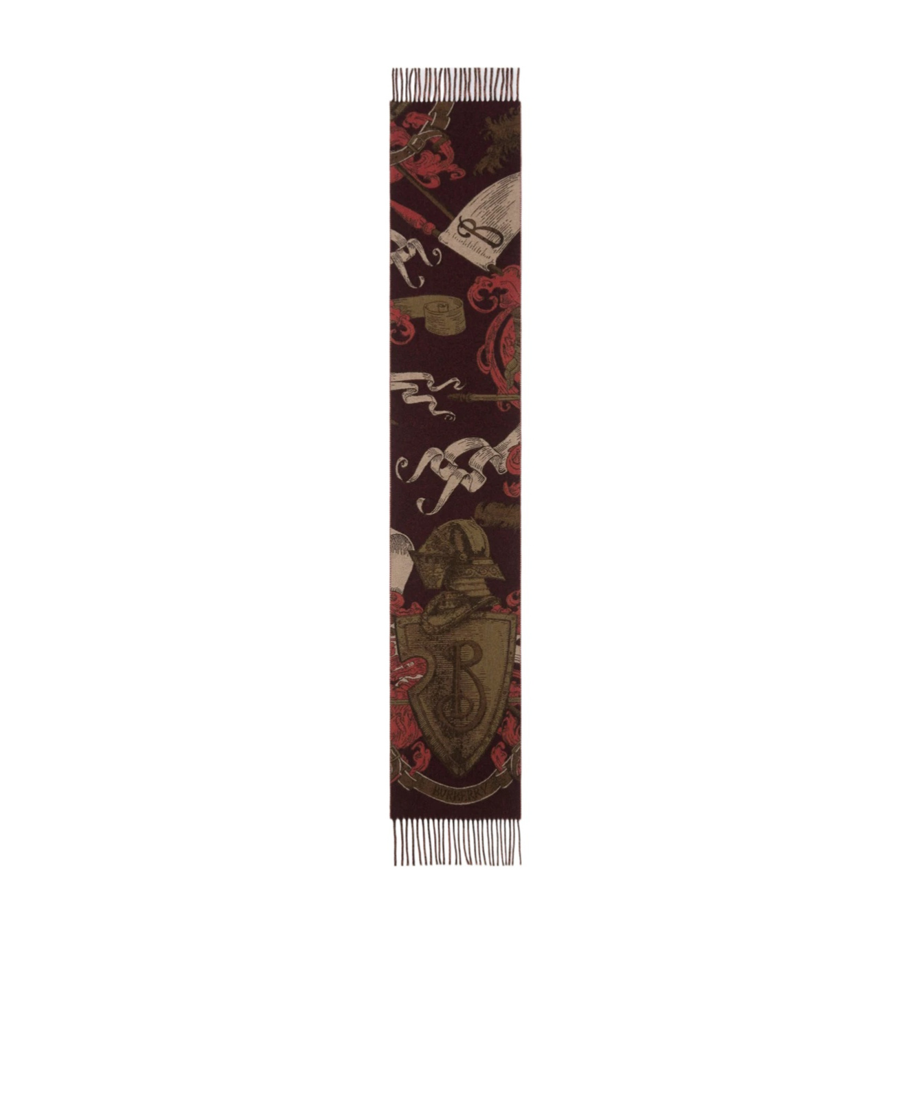 Burberry Etched Knight Cashmere Scarf In Multi