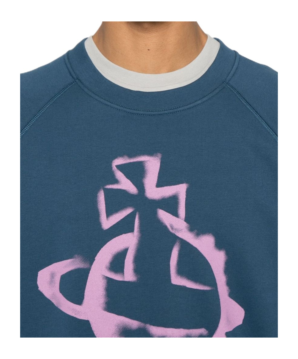 Shop Vivienne Westwood Stencil Orb Sweatshirt In Blue
