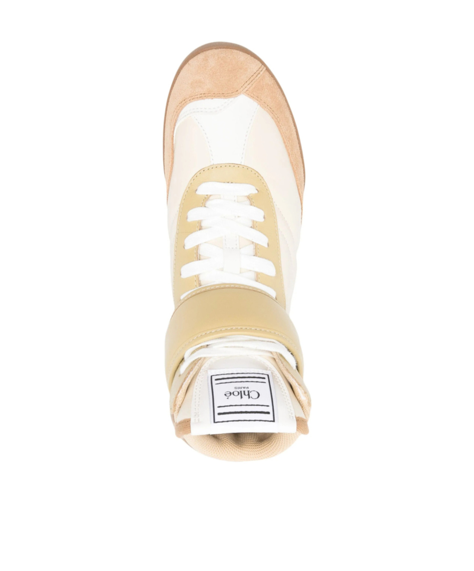 Chloé Kick Leather Sneakers In Nude
