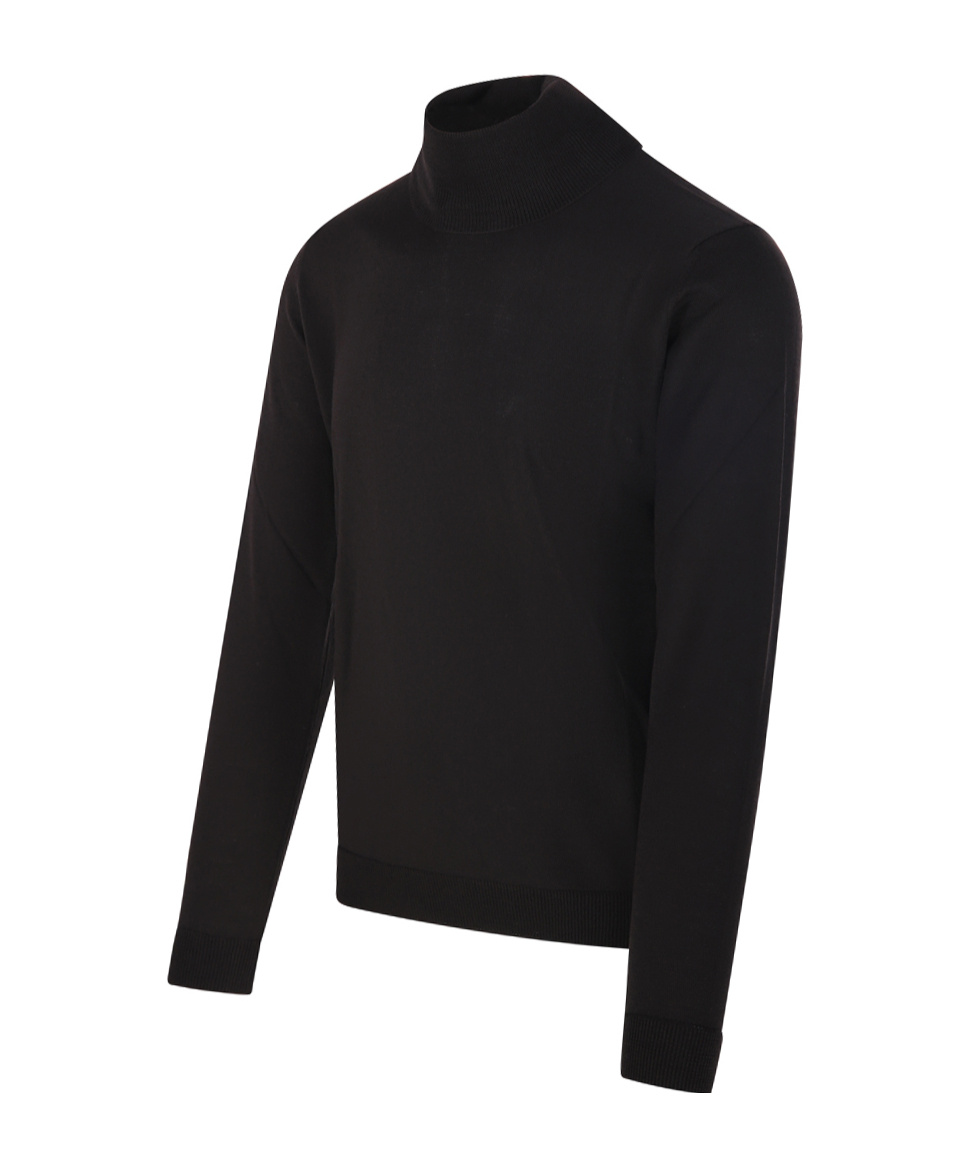 Roberto Collina Turtleneck Long Sleeve Sweater In Black