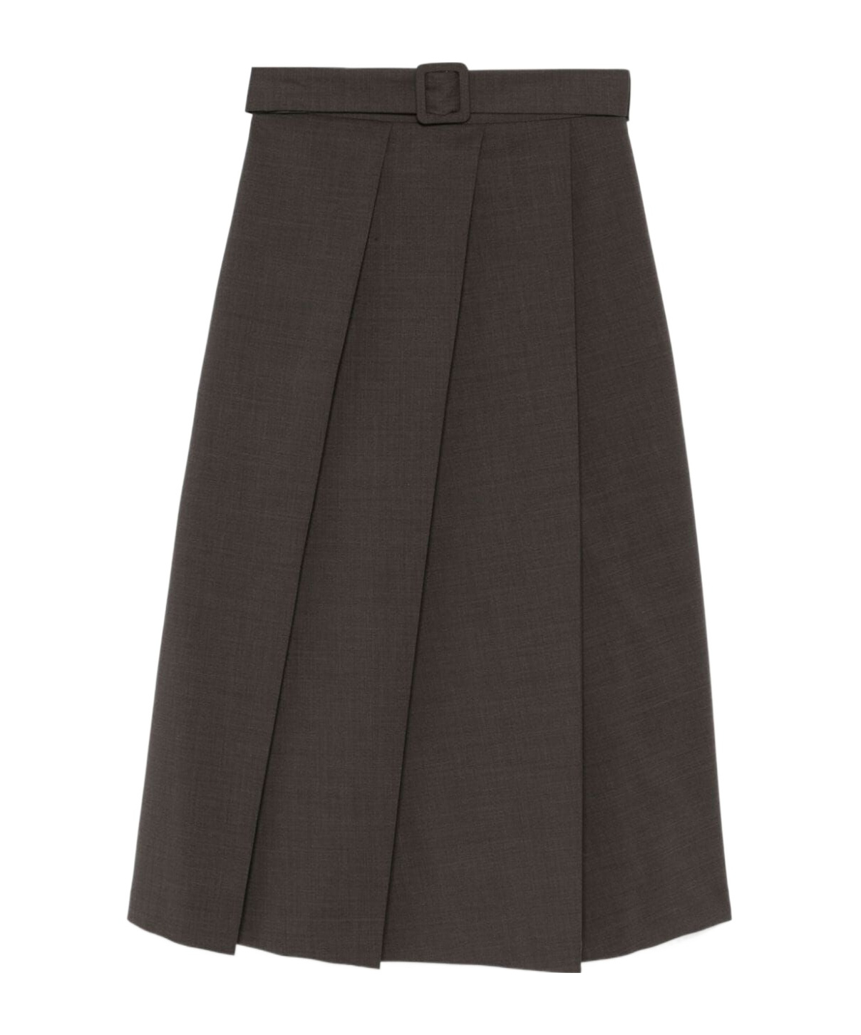 P.a.r.o.s.h Lille Wool-blend Pleated Midi Skirt In Black