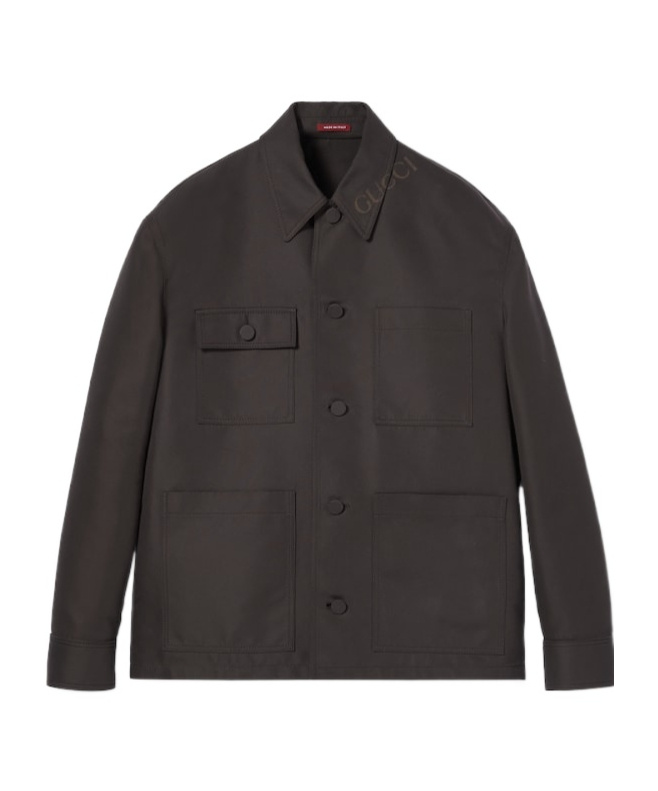 Gucci Men Technical Cotton-blend Jacket In Black