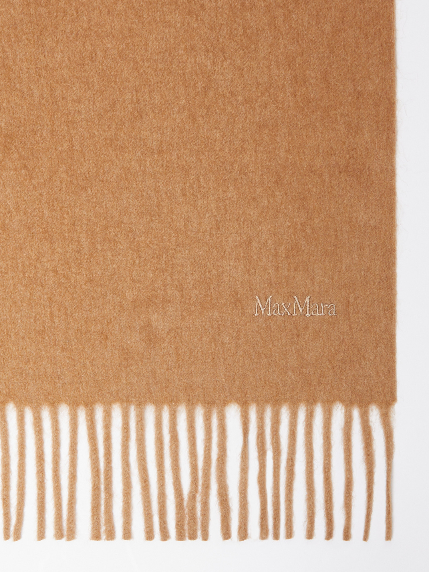 Max Mara Camel Logo Stole In Brown