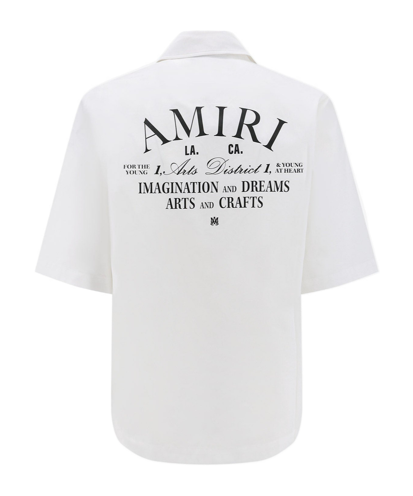 Amiri Convertible-collar Logo-print Silk-twill Shirt In White