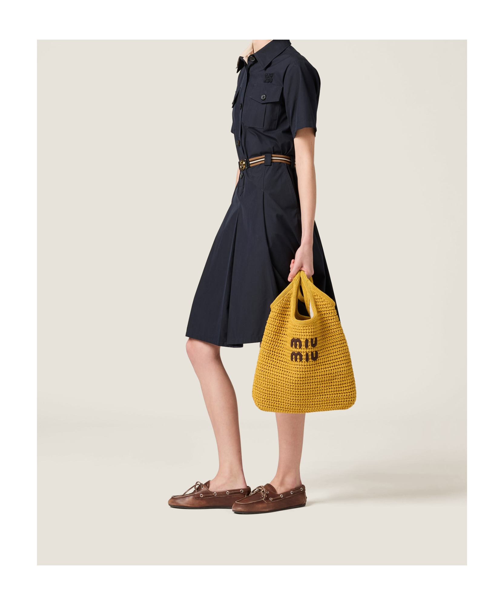 Miu Miu Ivy Raffia-effect Woven Tote Bag