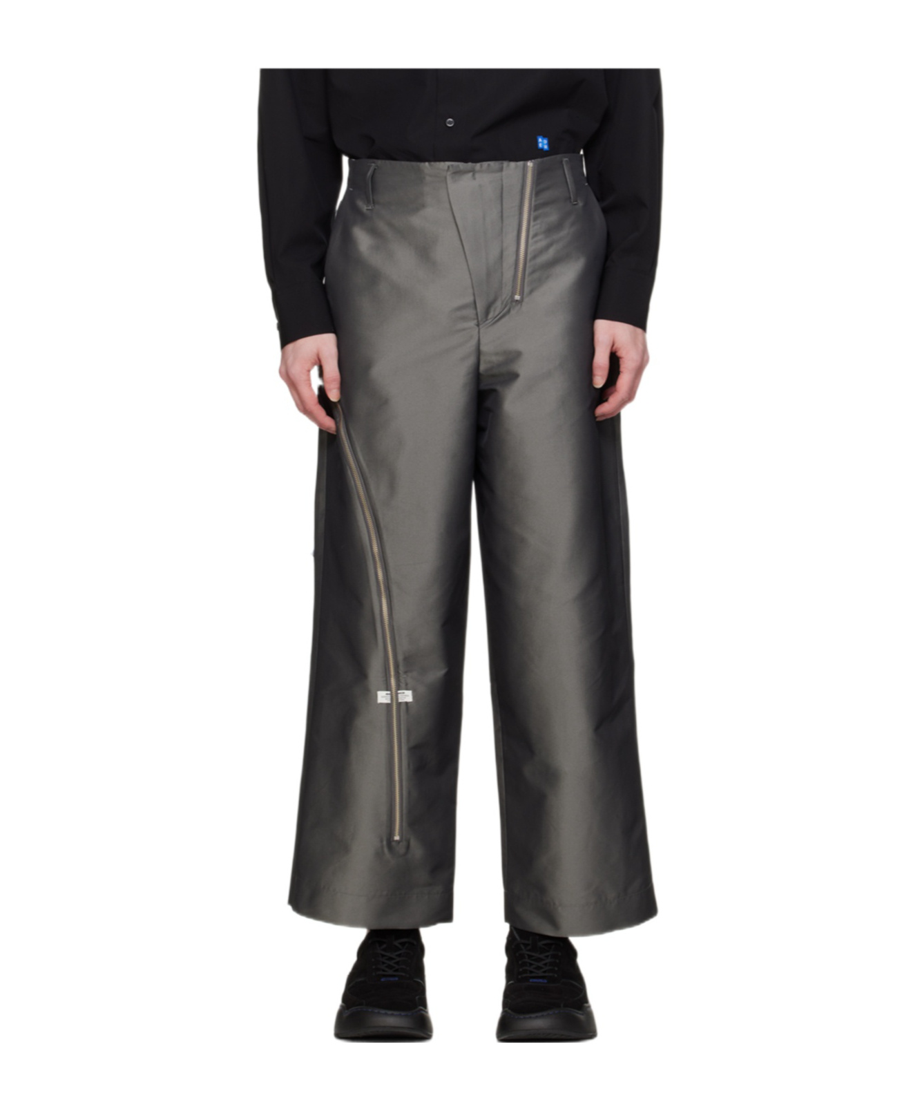 Ader Error Zip Belt Loop Casual Pants In Black