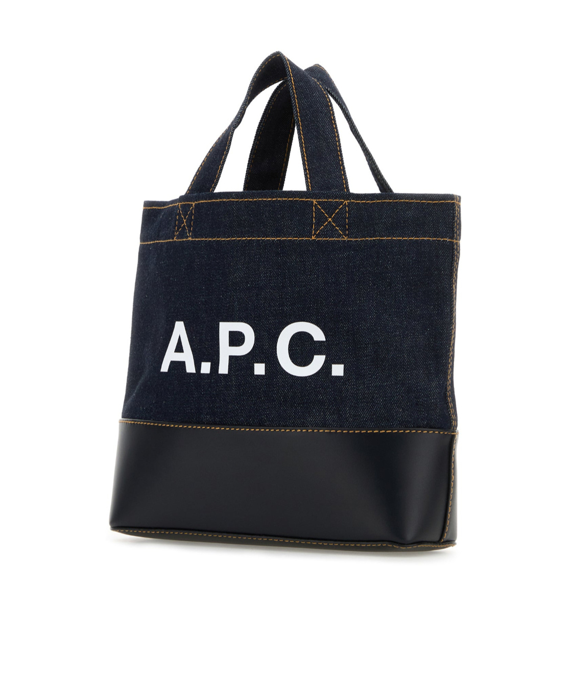 Apc A.p.c. Denim Mini Axel Shopping Bag In Black