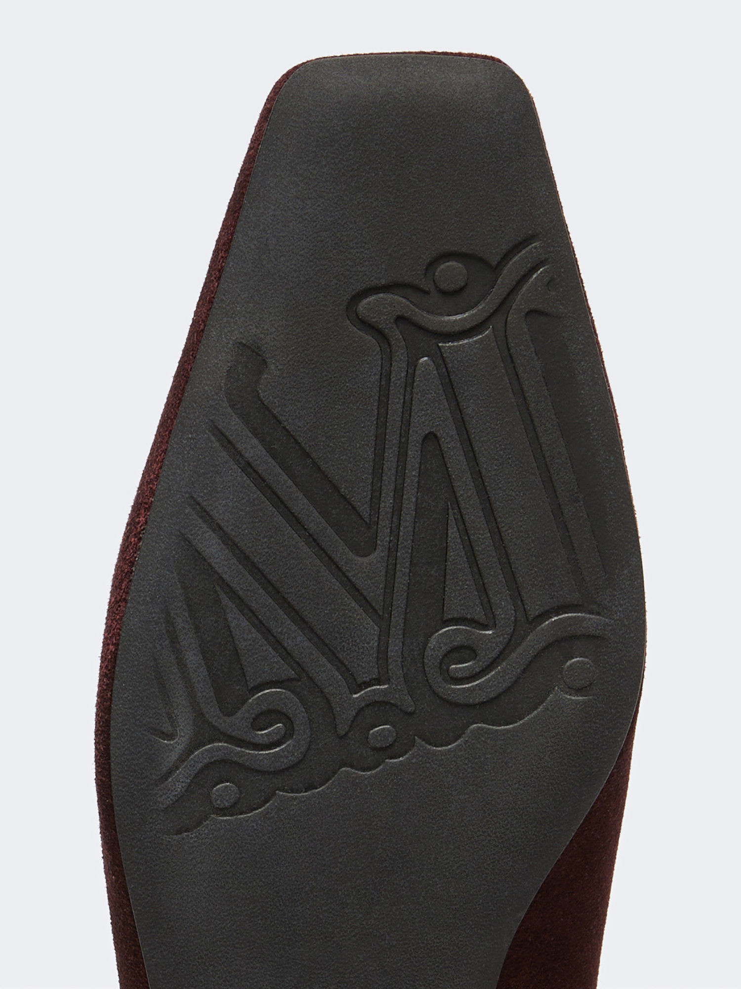 Max Mara Square-toe Suede Ballet Flats In Burgundy