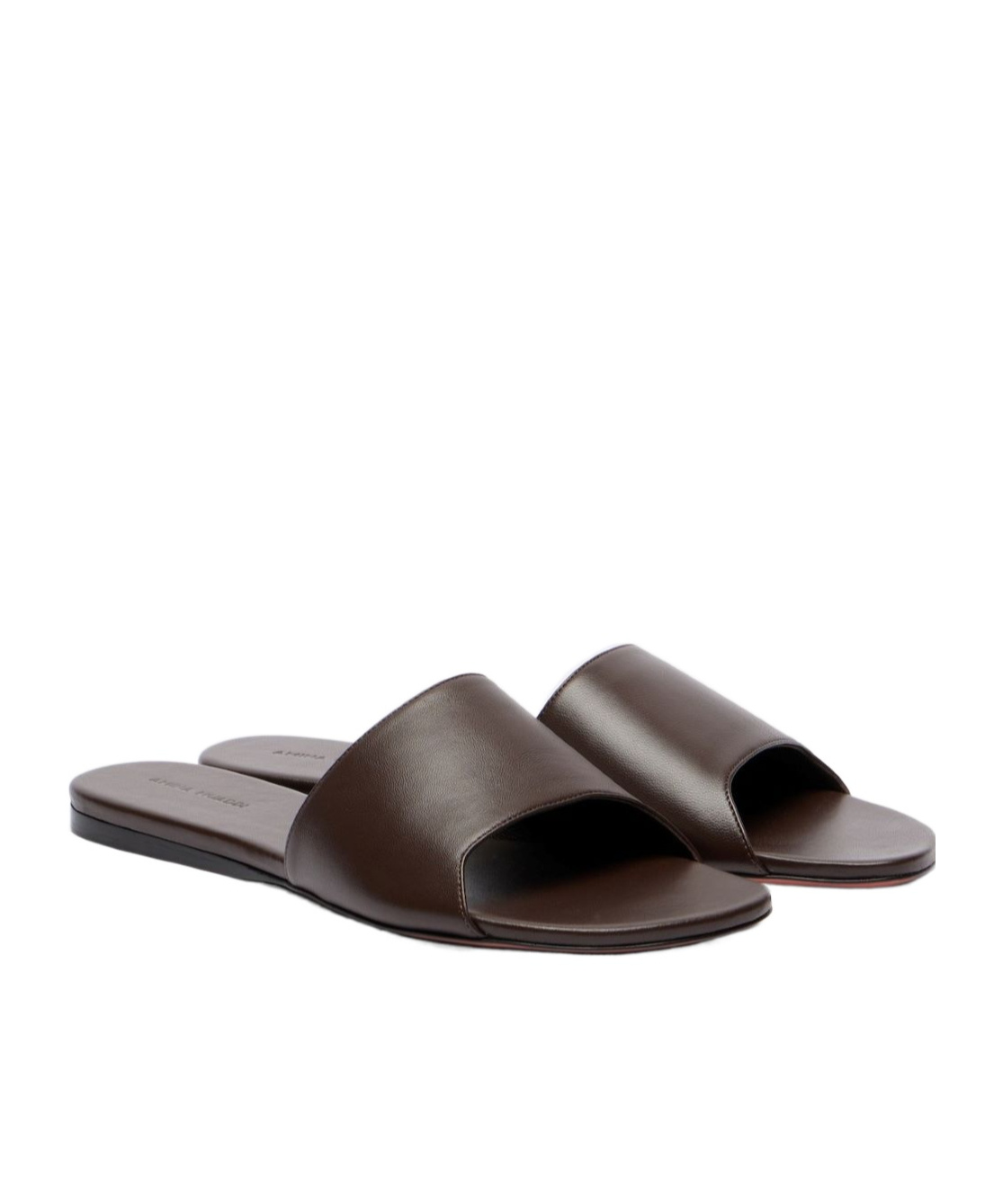 Amina Muaddi Open-toe Flat Slippers In Brown