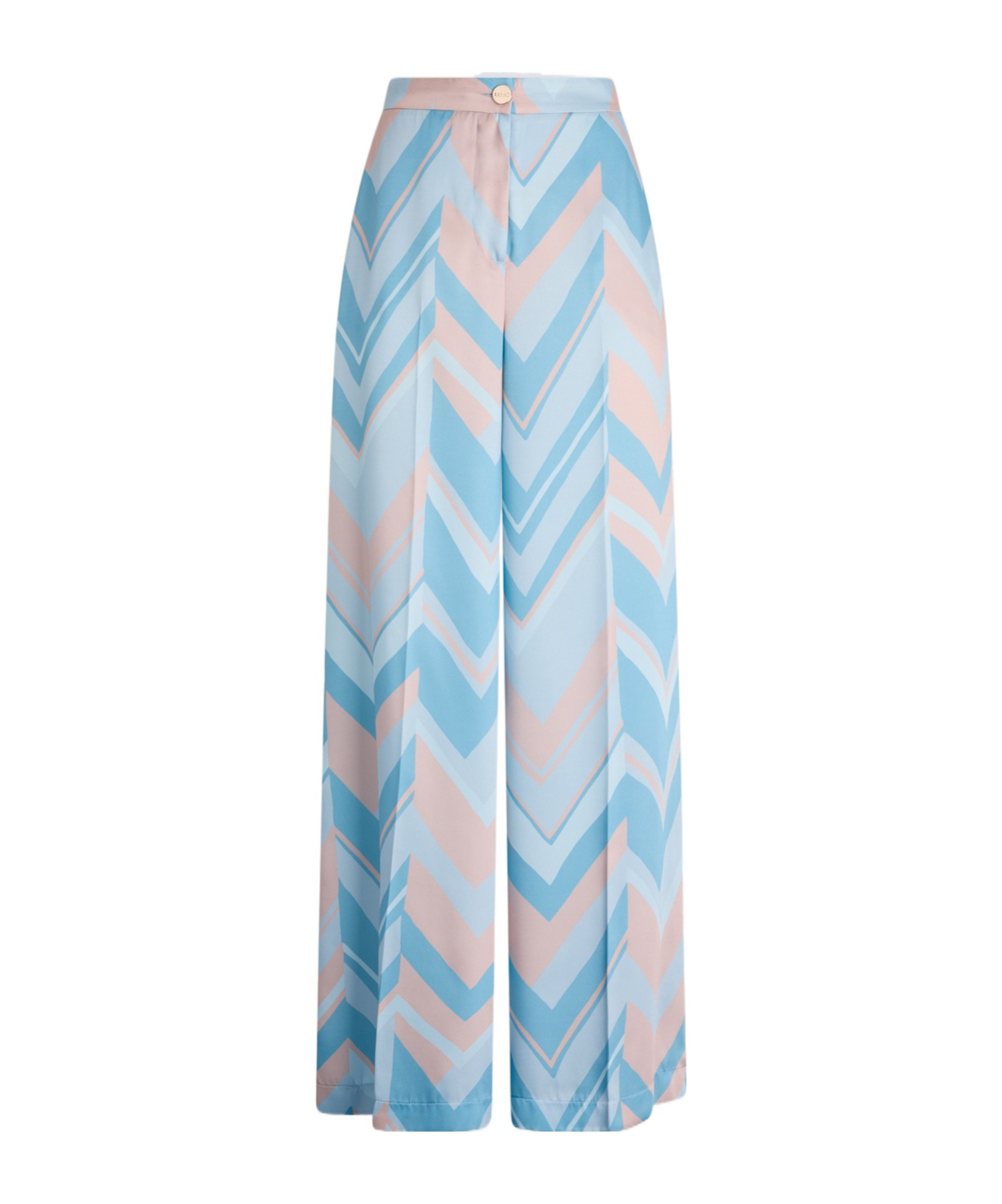 Liu •jo Liu Jo Soft Light Blue And Pink Printed Trousers