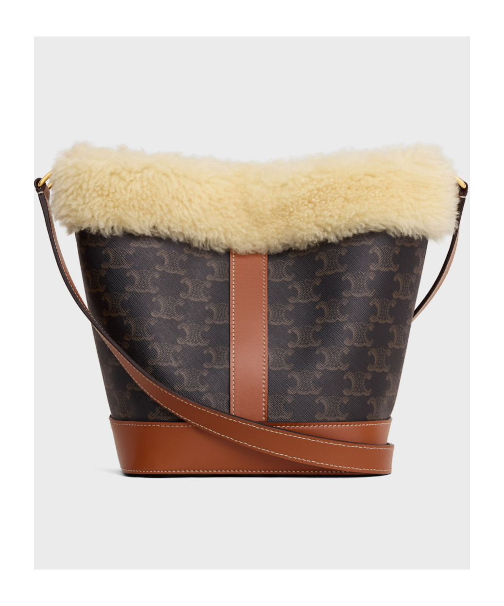 Celine Small Logo Printed Bucket Bag In Black