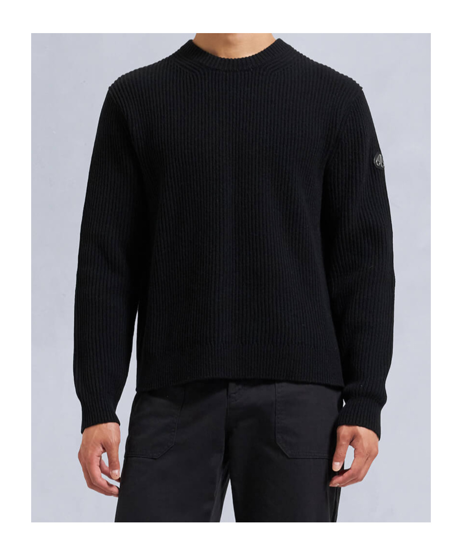 Moose Knuckles Long-sleeved Round-neck Sweater In Black